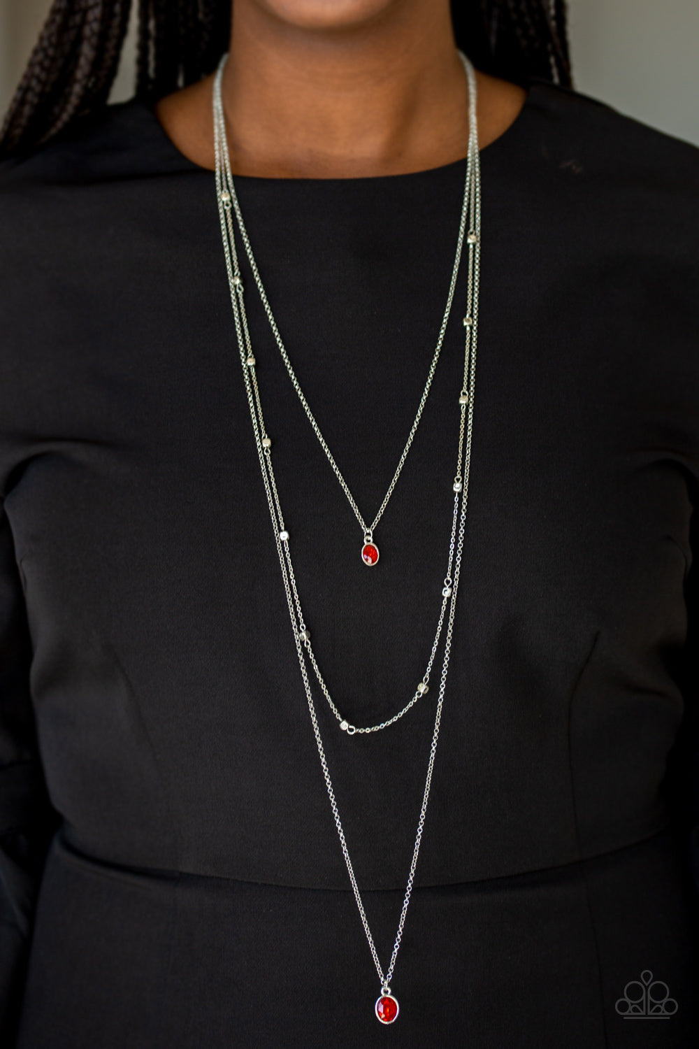 Paparazzi Accessories ✽ City Blockbuster - Red Necklace✽Flat Rate Ship $4.50✽