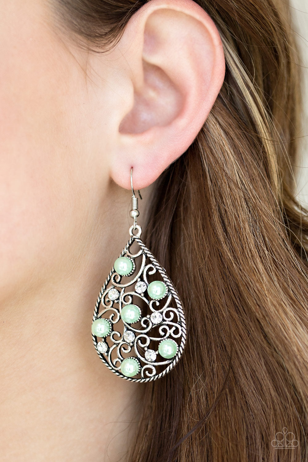 Paparazzi Accessories ✽ Glowing Vineyards - Green Earrings✽Flat Rate Ship $4.50✽