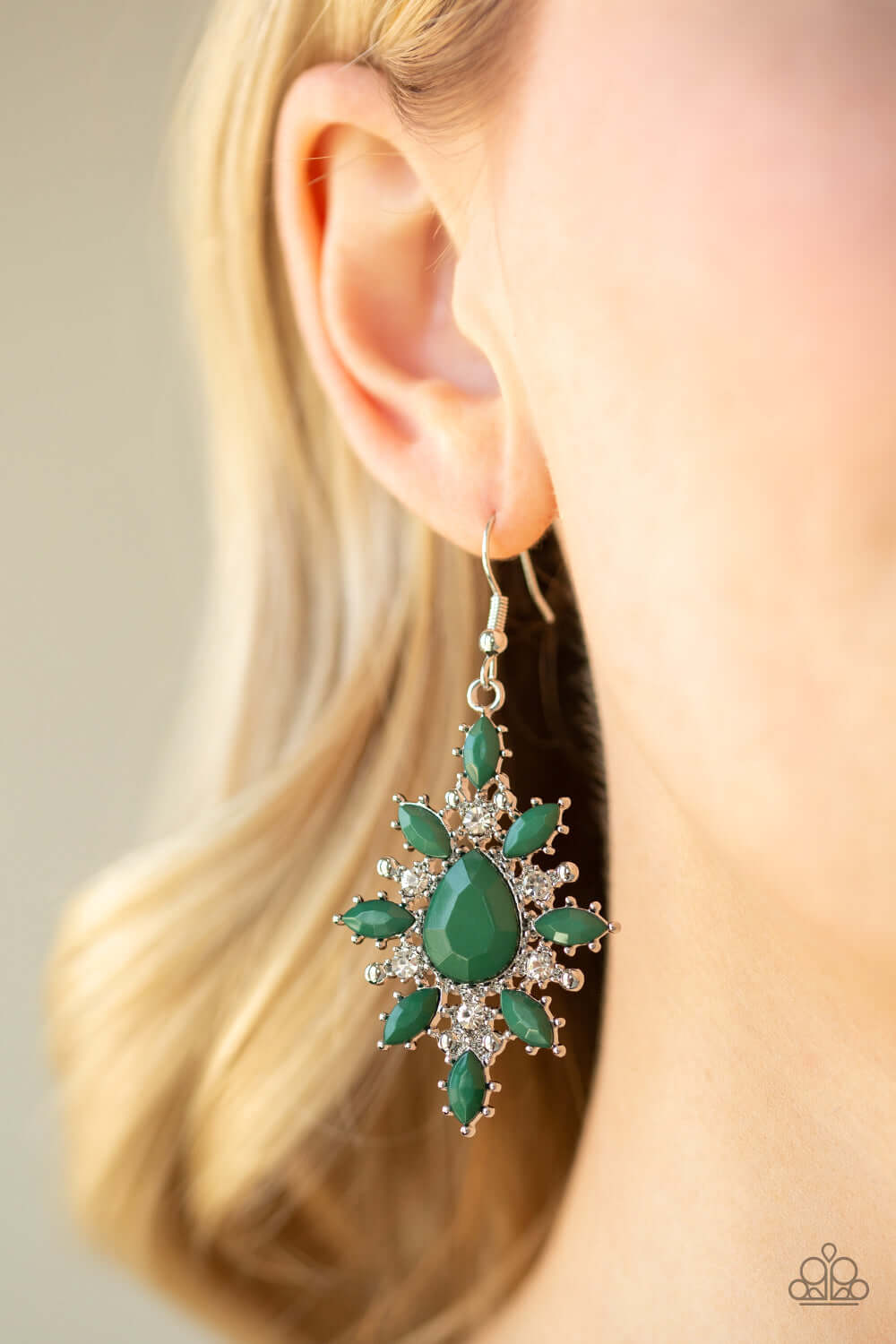 Paparazzi Accessories ✽ Glamorously Colorful - Green Earrings✽Flat Rate Ship $4.50✽ - Image #2