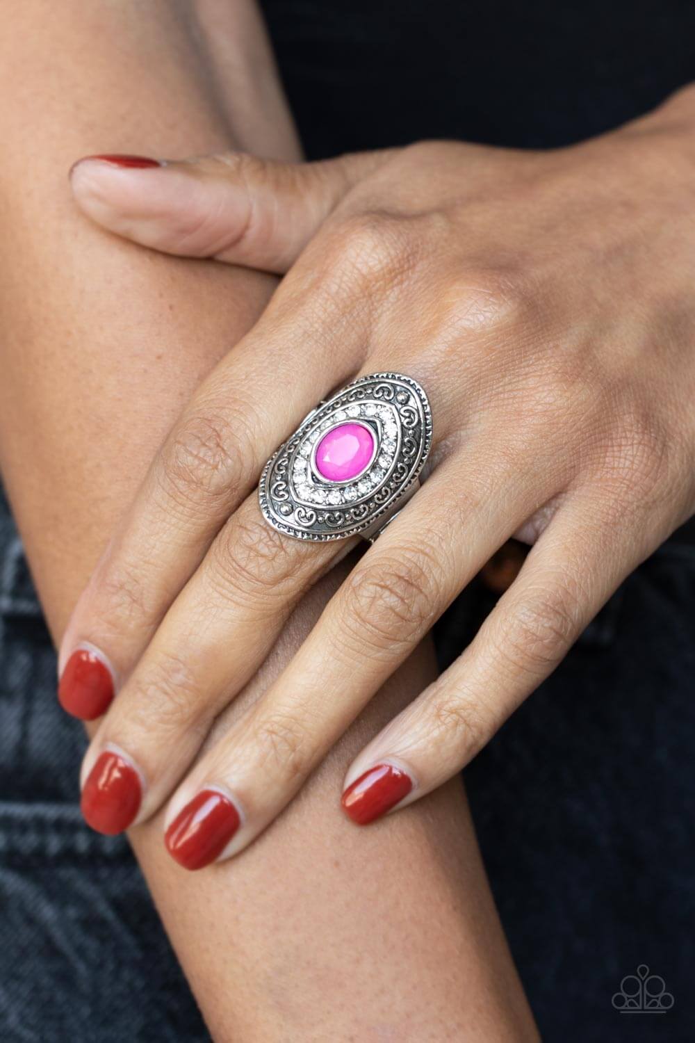Paparazzi Accessories ❋Entrancing Enchantment - Pink Ring❋ Flat Rate Ship $4.50❋ - Image #2