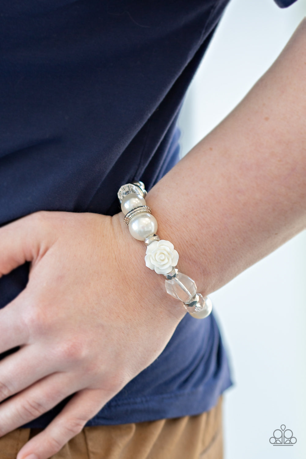 Paparazzi Accessories ✽ Here I Am - White Bracelet✽Flat Rate Ship $4.50✽