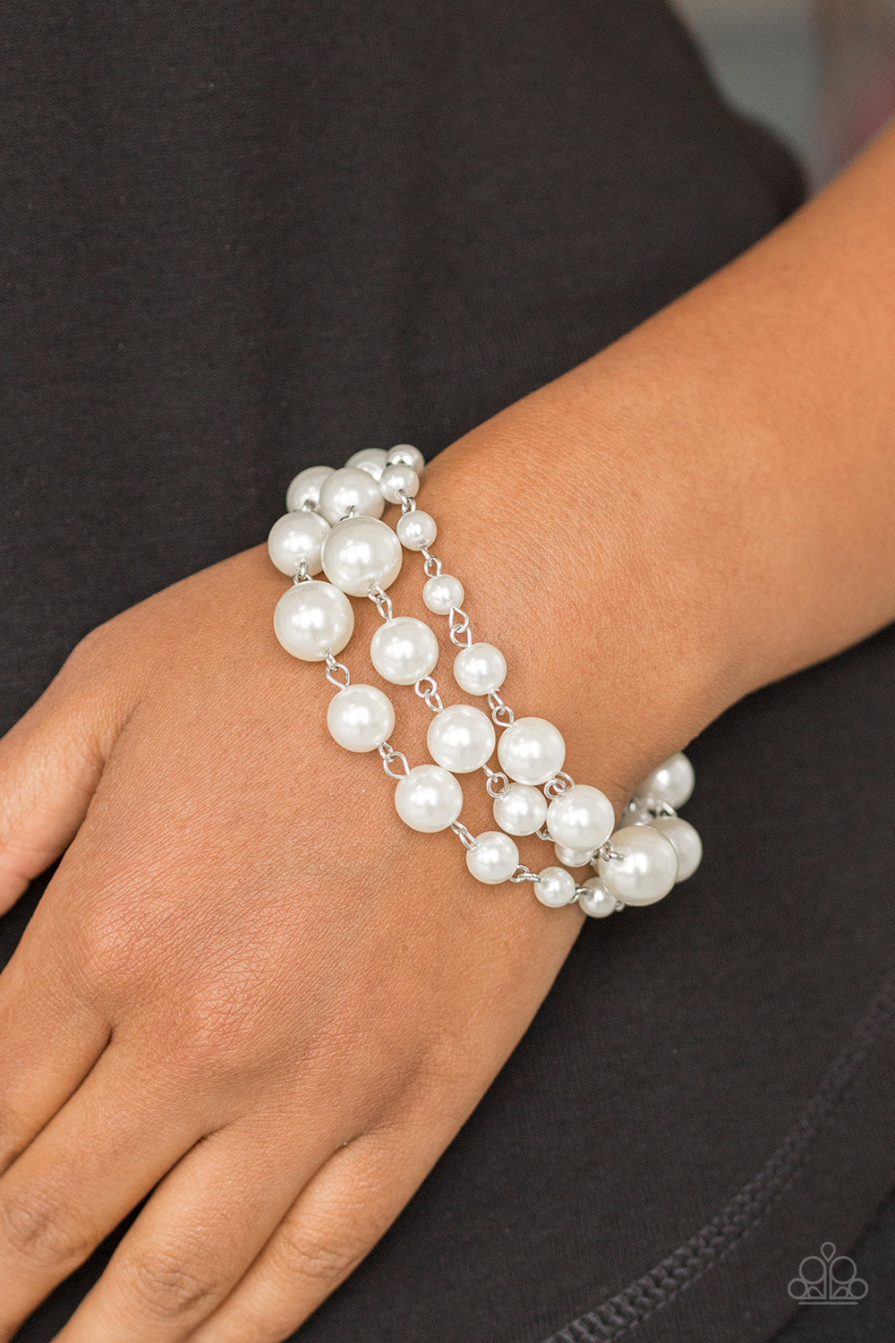 Paparazzi Accessories ✽ Until The End Of TIMELESS - White Bracelet✽Flat Rate Ship $4.50✽