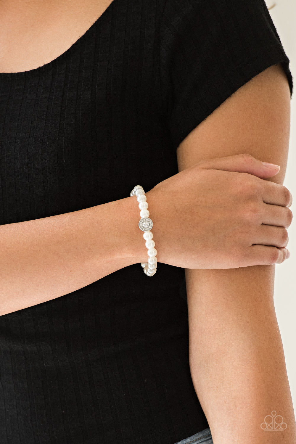Paparazzi Accessories ✽ Follow My Lead - White Bracelet✽Flat Rate Ship $4.50✽