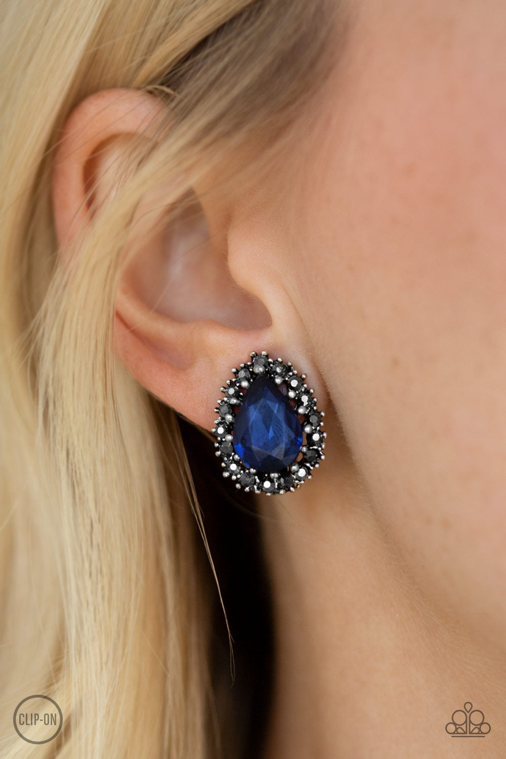 Paparazzi Accessories ✽ Quintessentially Queen - Blue Clip-On✽Flat Rate Ship $4.50✽