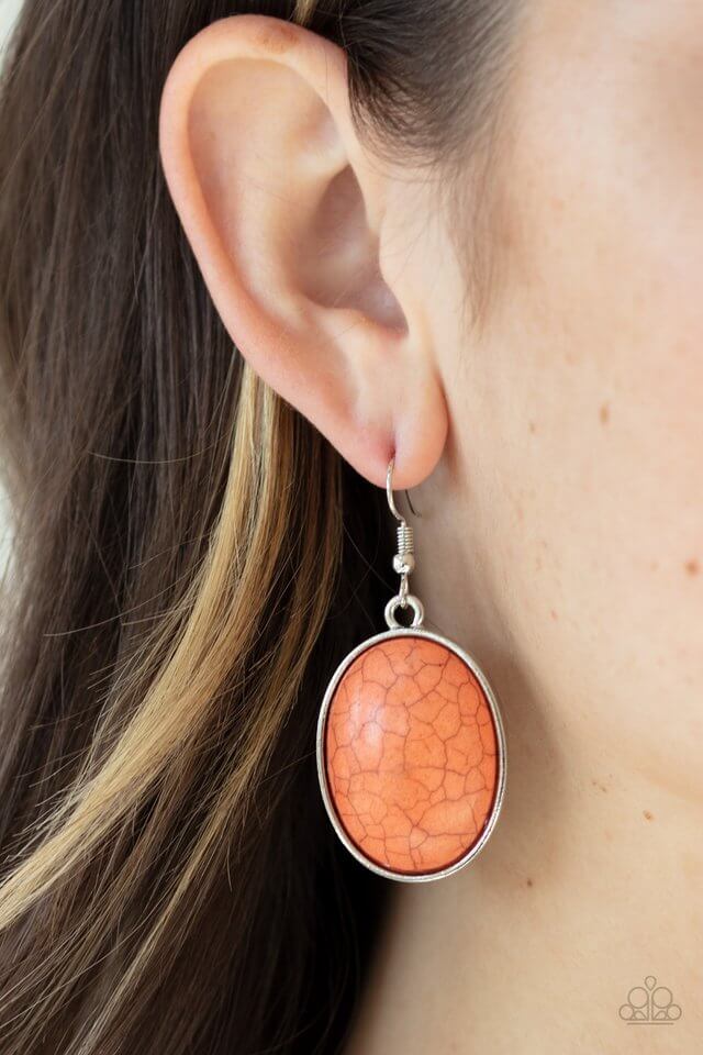 Paparazzi Accessories ❋Serenely Sediment - Orange Earrings❋ Flat Rate Ship $4.50❋ - Image #2