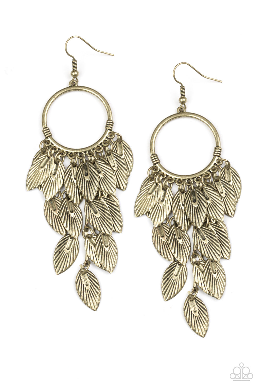 brought✽to✽you✽by✽blingflingbykat✽feather-frenzy-brass-earrings✽paparazzi-accessories