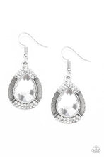 Load image into Gallery viewer, brought✽to✽you✽by✽blingflingbykat✽grandmaster-shimmer-white-earrings✽paparazzi-accessories
