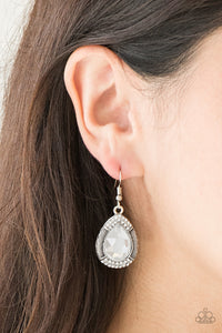 Paparazzi Accessories ✽ Grandmaster Shimmer - White Earrings✽Flat Rate Ship $4.50✽