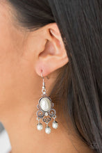 Load image into Gallery viewer, Paparazzi Accessories ✽I Better Get GLOWING - White Earrings✽Flat Rate Ship $4.50✽
