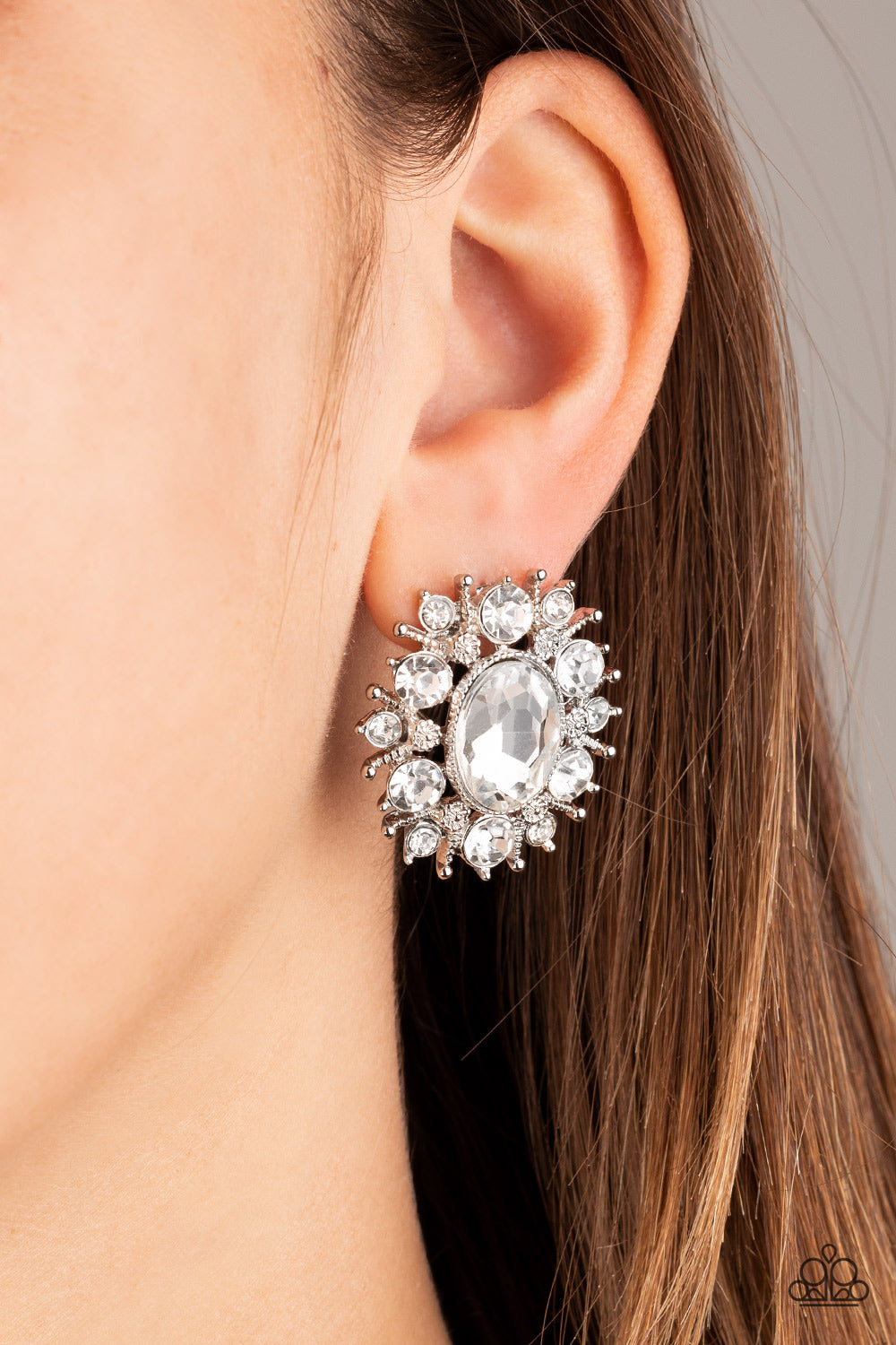 Paparazzi Accessories ✽ Serious Star Power - White Post Earrings✽Flat Rate Ship $4.50✽