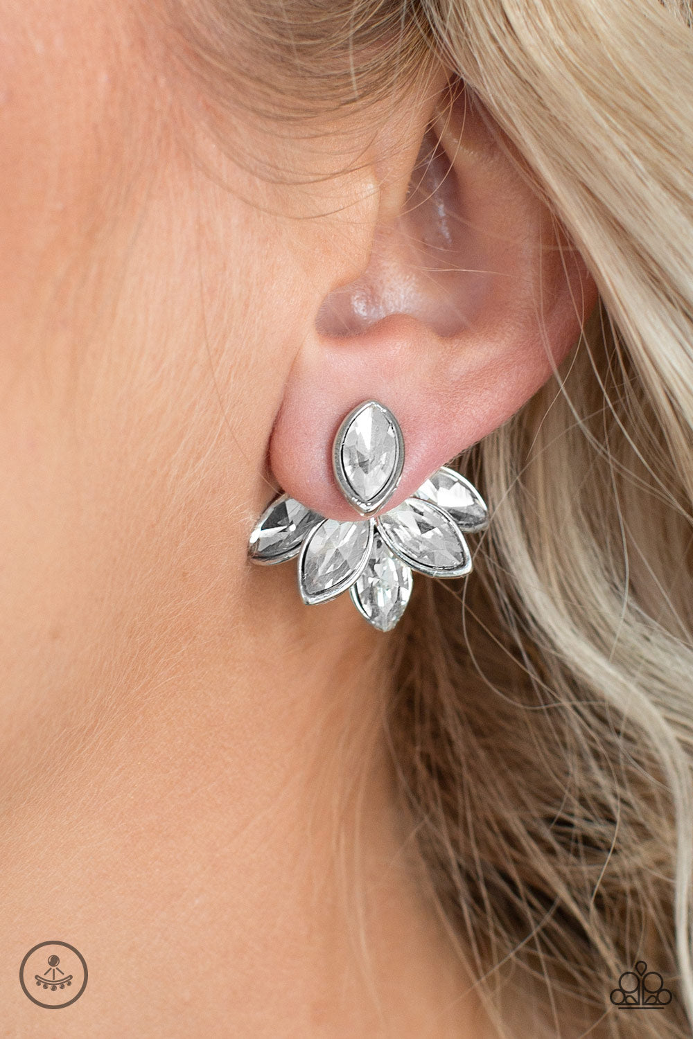 Paparazzi Accessories ✽ Fanciest Of Them All - White Post Earrings✽Flat Rate Ship $4.50✽