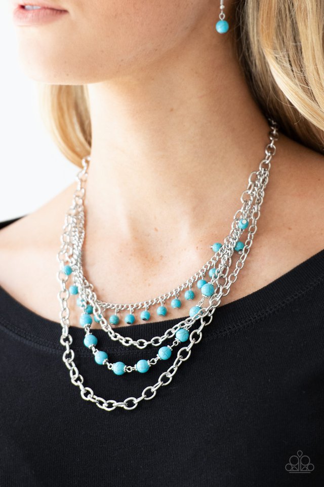 Paparazzi Accessories ❋Ground Forces - Blue Necklace❋ Flat Rate Ship $4.50❋