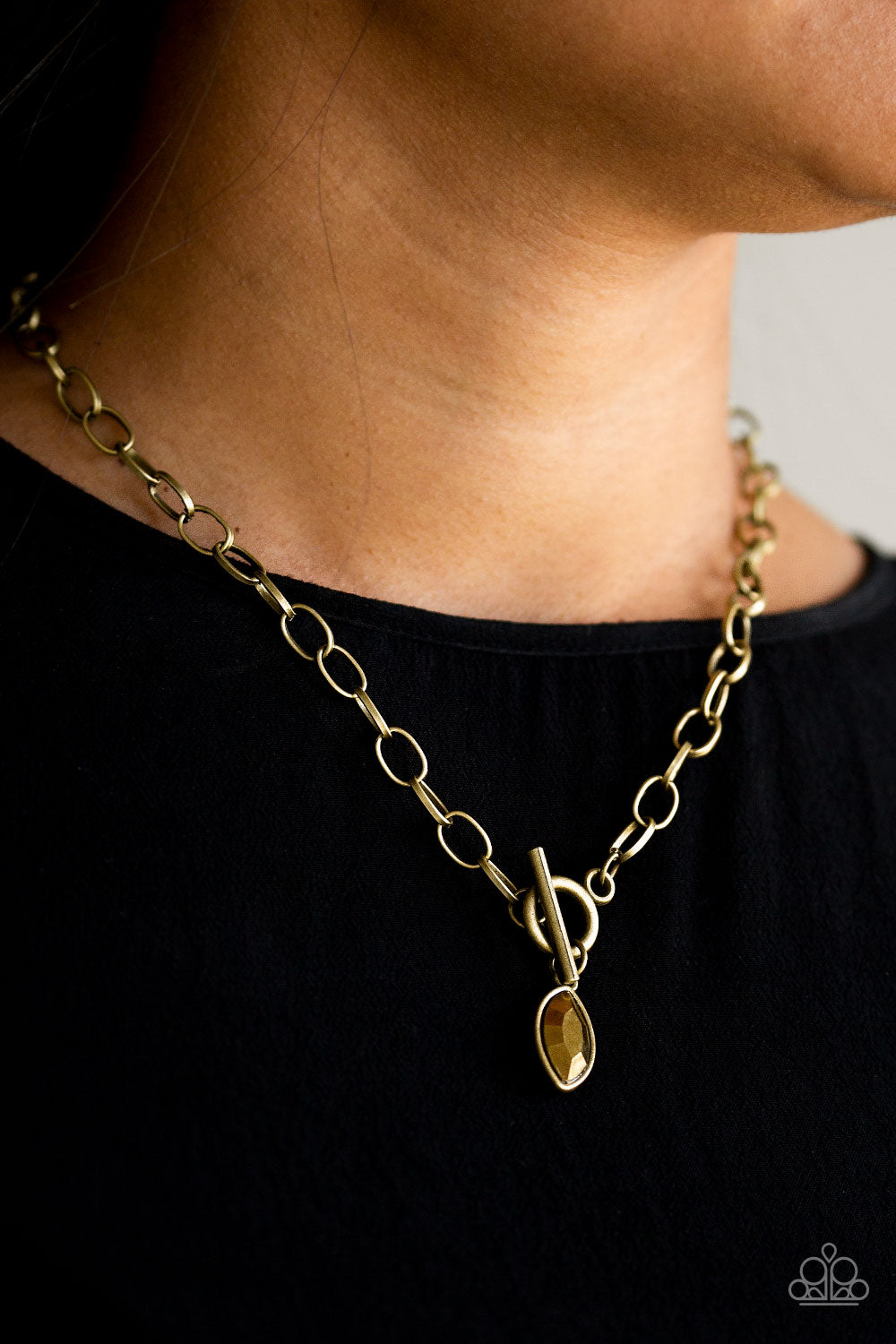 Paparazzi Accessories ✽ Club Sparkle - Brass Necklace✽Flat Rate Ship $4.50✽