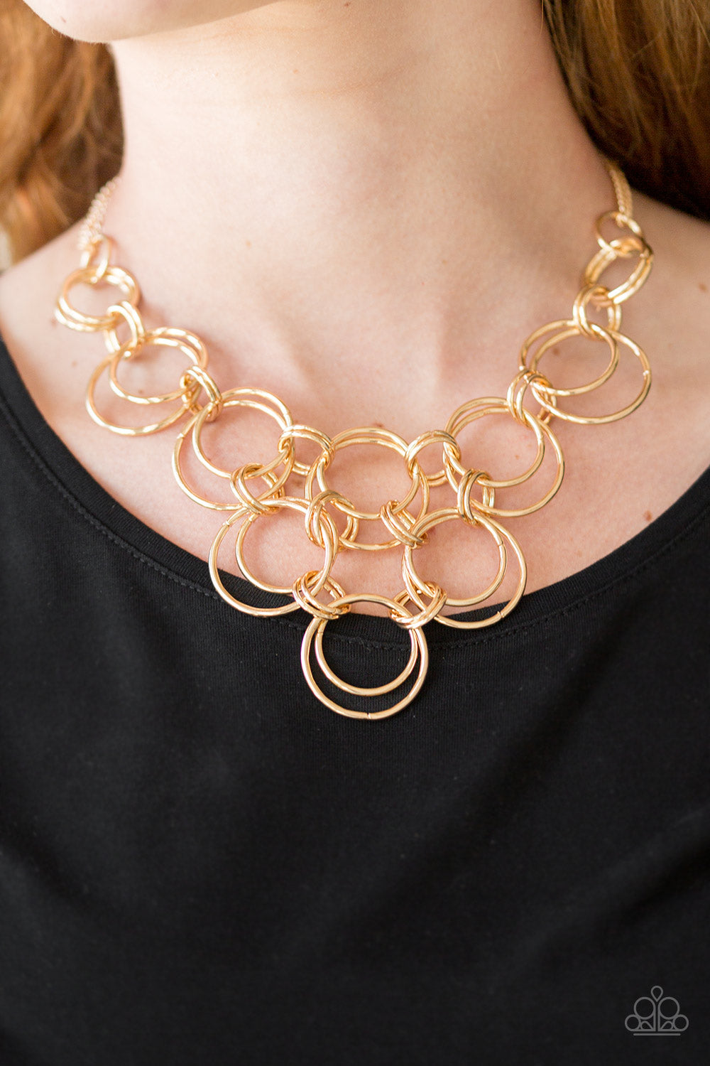 Paparazzi Accessories ✽ Ringing Off The Hook- Gold Necklace✽Flat Rate Ship $4.50✽