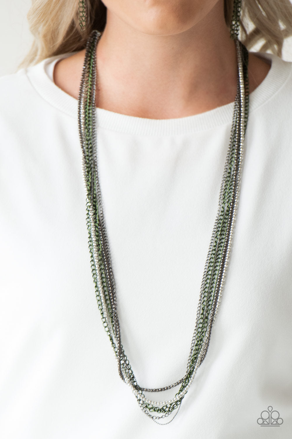Paparazzi Accessories ✽ Colorful Calamity - Green Necklace✽Flat Rate Ship $4.50✽