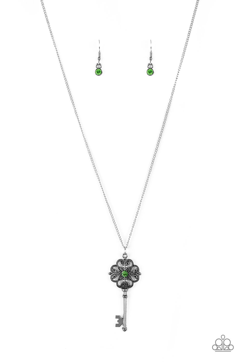brought✽to✽you✽by✽blingflingbykat✽got-it-on-lock-green-necklace✽paparazzi-accessories