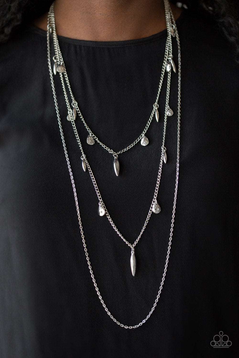 Paparazzi Accessories ✽ Bravo Bravado - Silver Necklace✽Flat Rate Ship $4.50✽