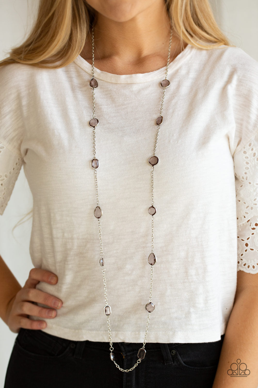 Paparazzi Accessories ❋Glassy Glamorous - Silver Necklace❋ Flat Rate Ship $4.50❋