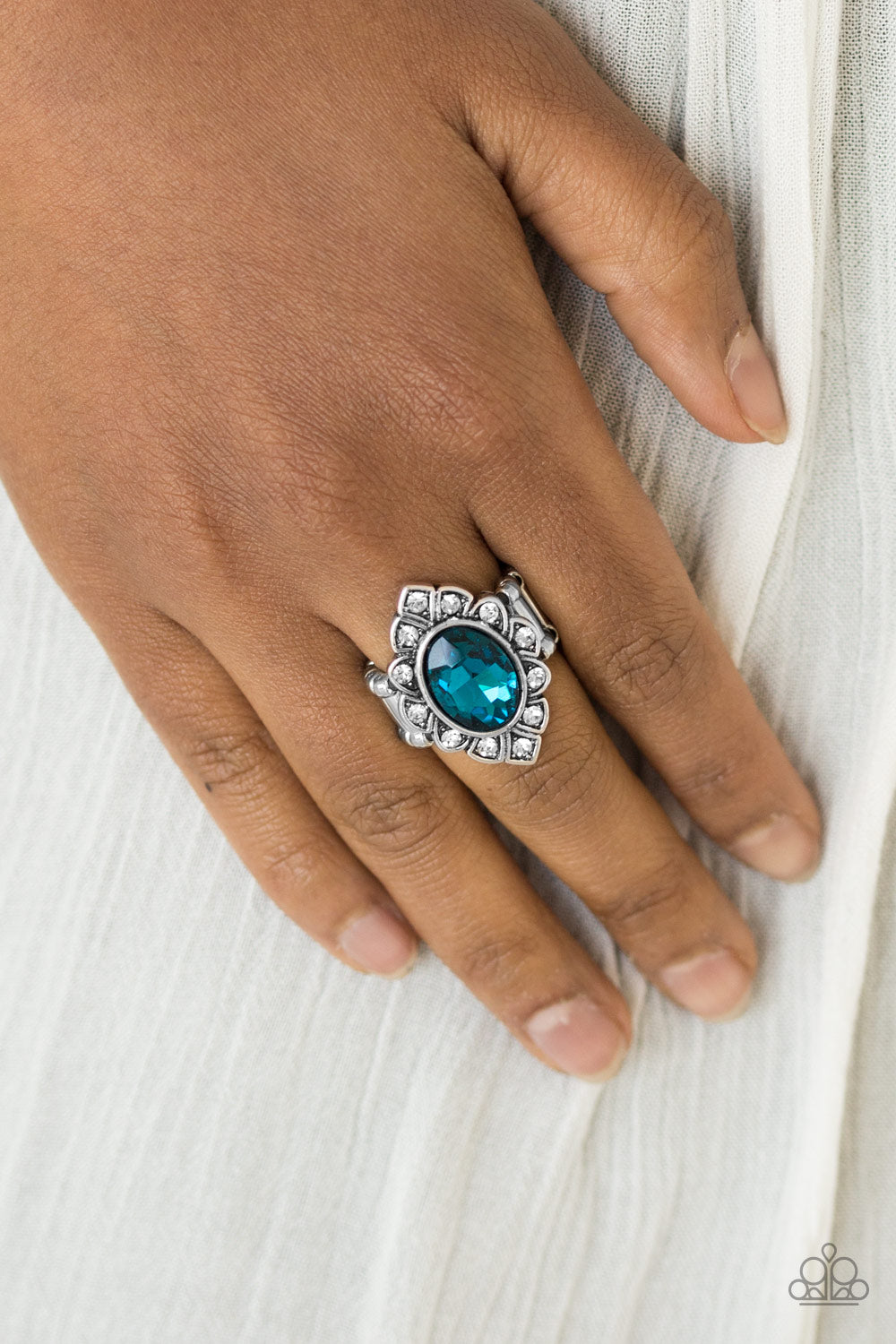 Paparazzi Accessories ✽ Power Behind The Throne - Blue Ring✽Flat Rate Ship $4.50✽