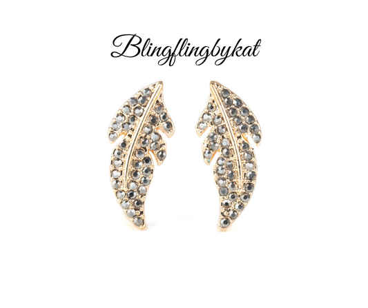 Paparazzi Accessories ✽ Feathered Fortune - Gold Post Earrings✽Flat Rate Ship $4.50✽ - Image #1