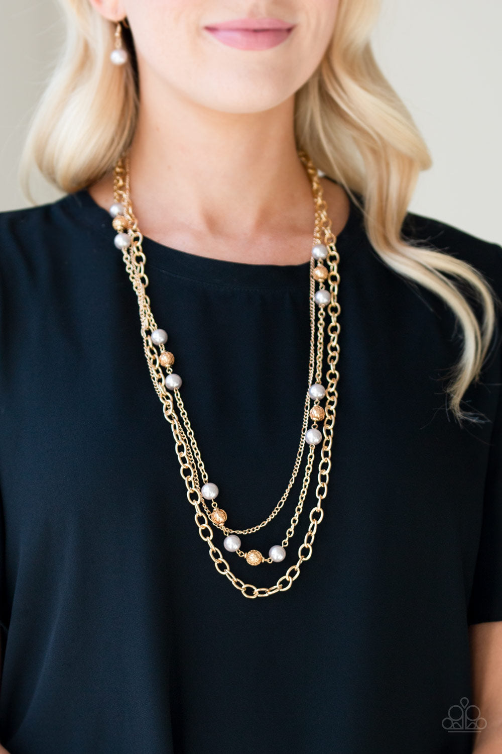 Paparazzi Accessories ✽ Classical Cadence - Gold Necklace✽Flat Rate Ship $4.50✽