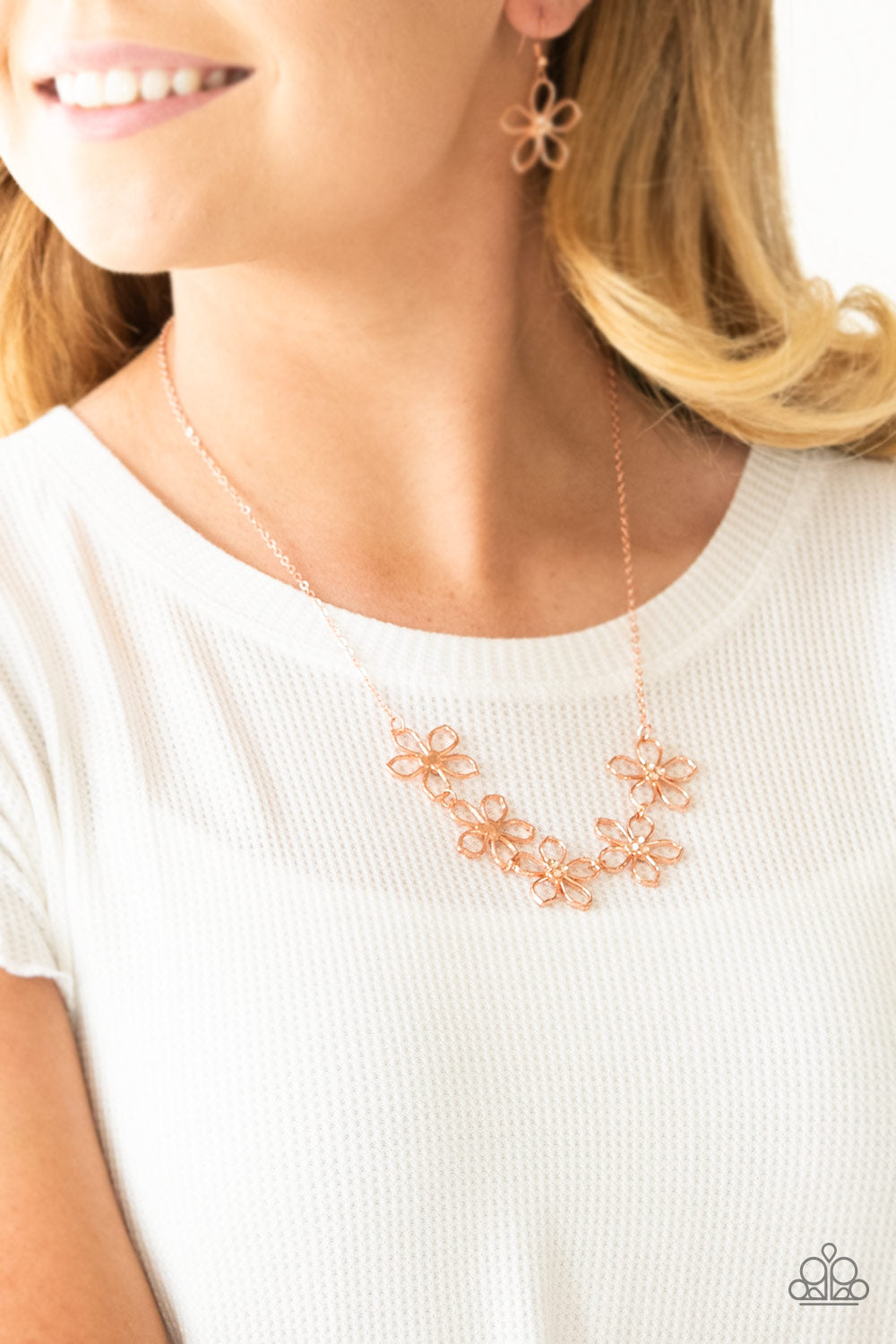 Paparazzi Accessories ✽ Hoppin Hibiscus - Copper Necklace✽Flat Rate Ship $4.50✽