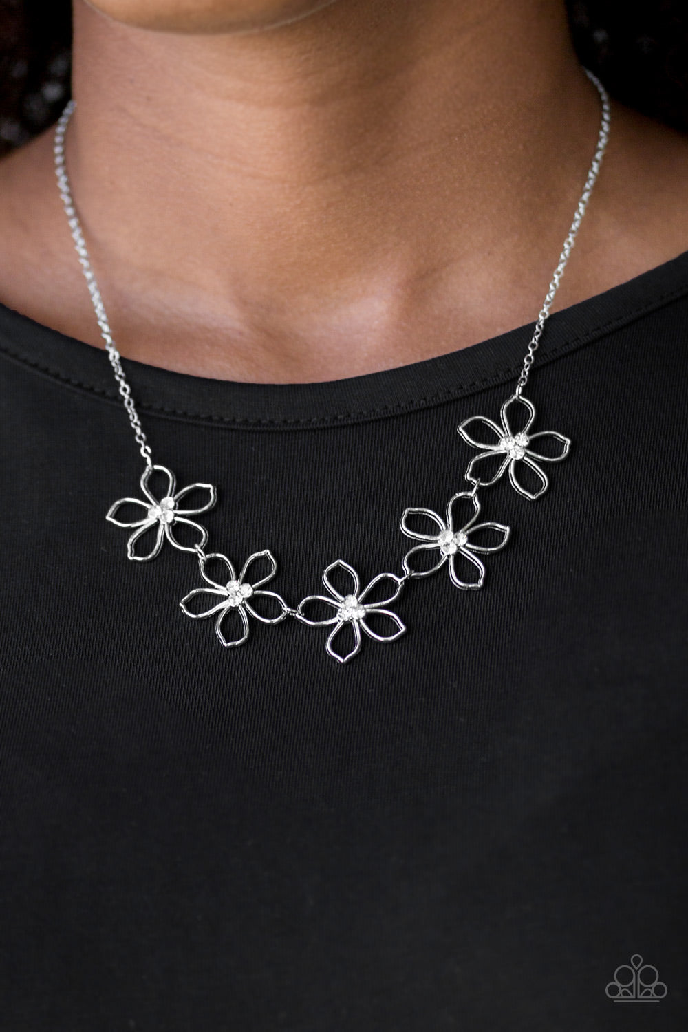Paparazzi Accessories ✽ Hoppin Hibiscus - White Necklace✽Flat Rate Ship $4.50✽