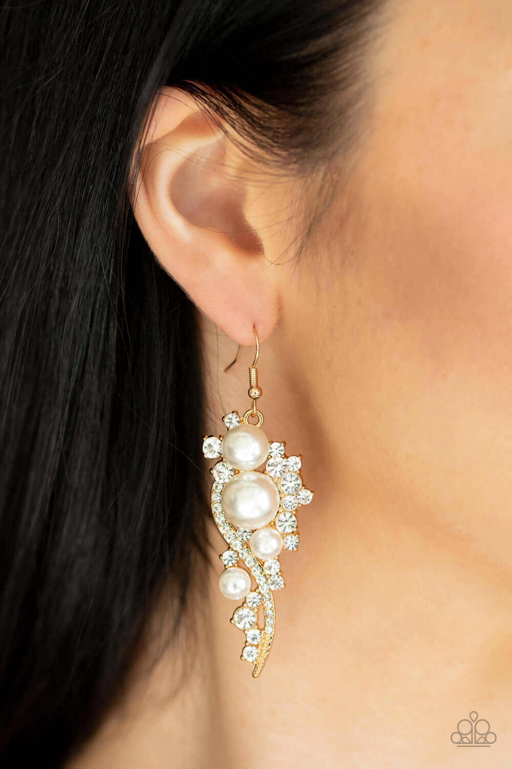 Paparazzi Accessories ✽ High-End Elegance - Gold Earrings✽Flat Rate Ship $4.50✽ - Image #2