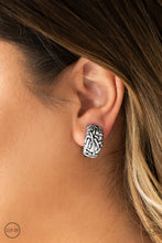 Load image into Gallery viewer, Paparazzi Accessories ❋Couture Collision - Silver Clip-On❋ Flat Rate Ship $4.50❋
