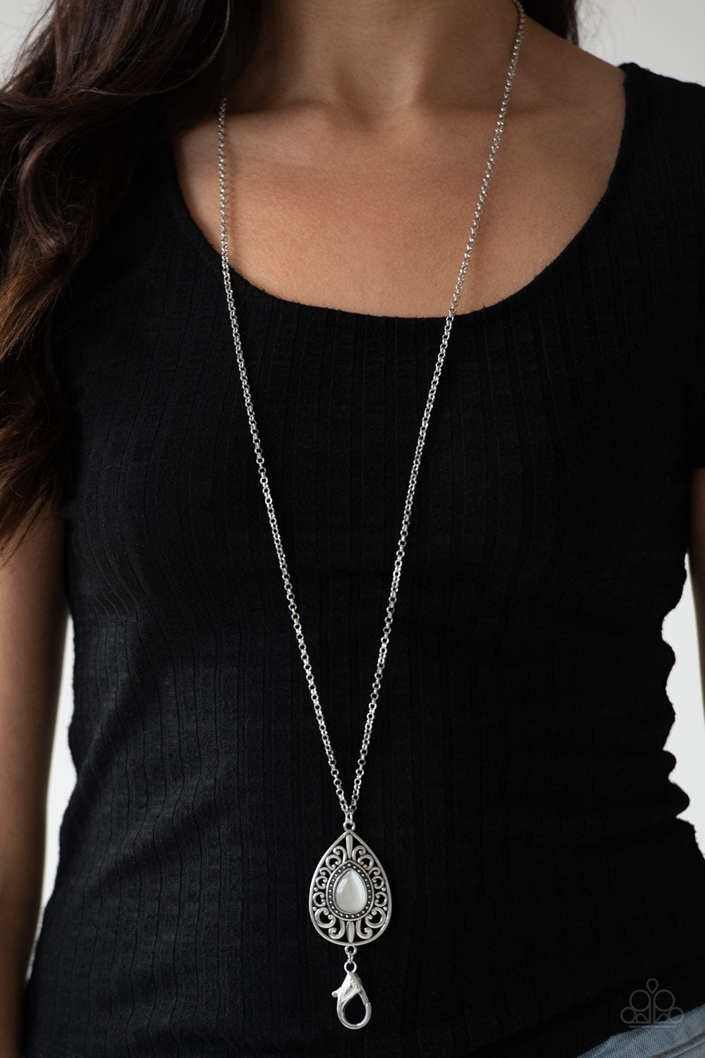 Paparazzi Accessories ✽ Modern Majesty - White Lanyard✽Flat Rate Ship $4.50✽