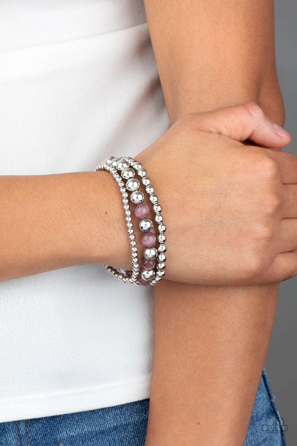 Paparazzi Accessories ✽ Always On The GLOW - Purple Bracelet✽Flat Rate Ship $4.50✽