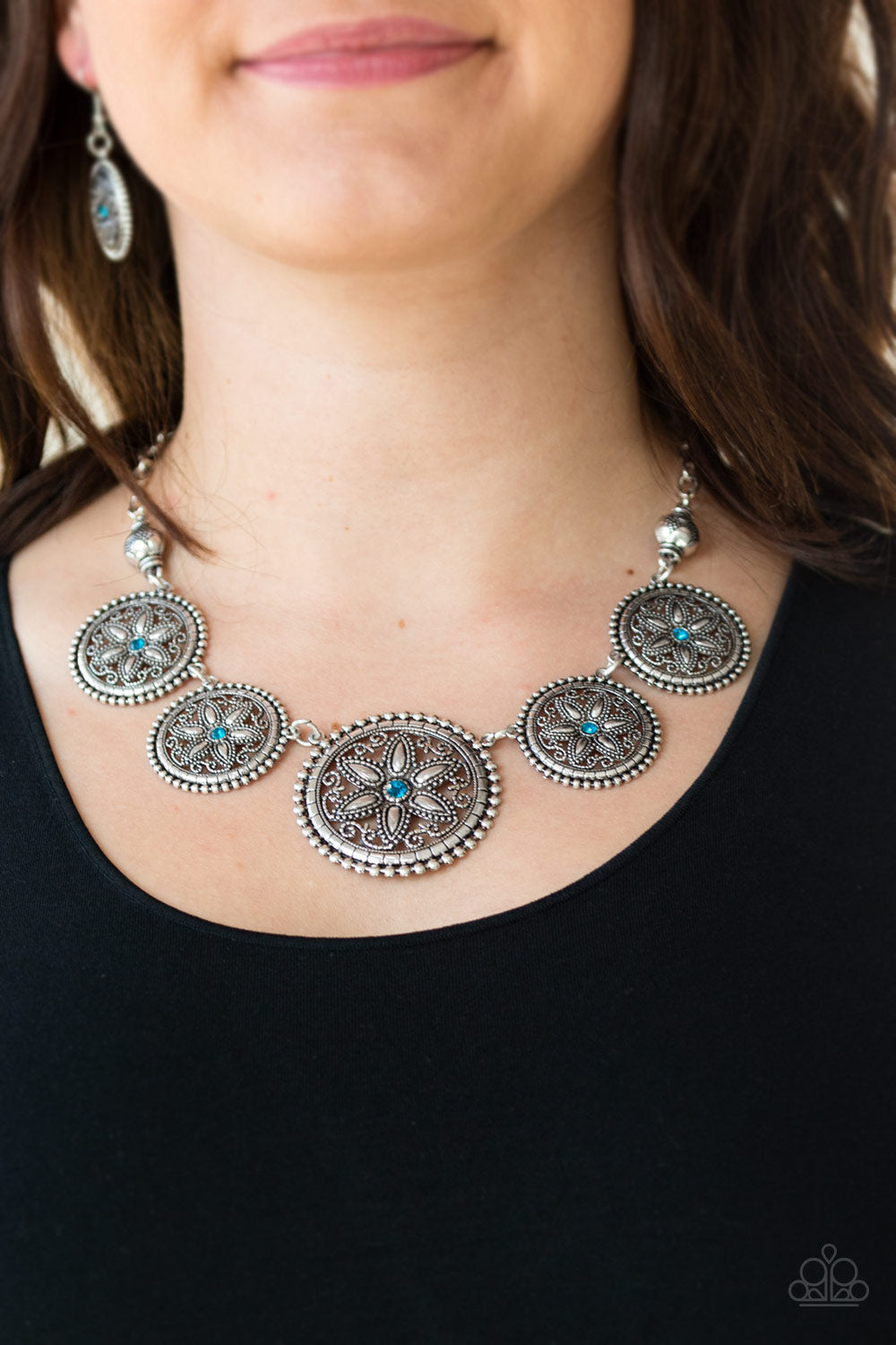 Paparazzi Accessories ✽ Written In The STAR LILIES - Blue Necklace✽Flat Rate Ship $4.50✽