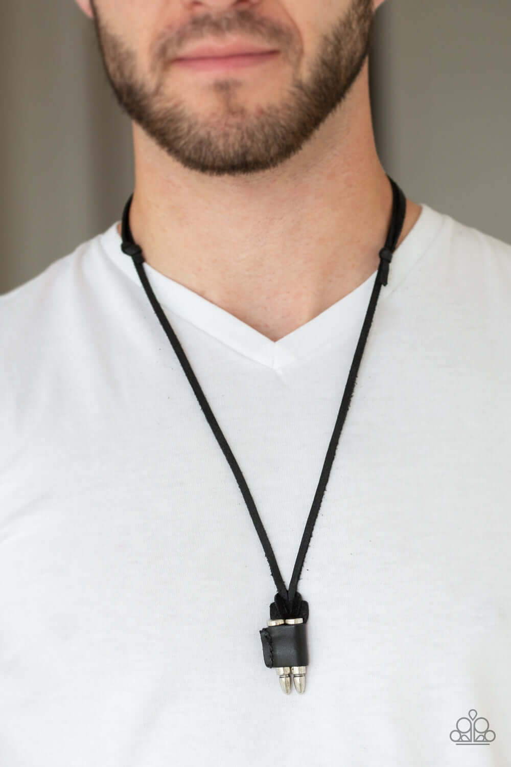 Paparazzi Accessories ✽ Dodge a Bullet - Black Mens Necklace✽Flat Rate Ship $4.50✽ - Image #2