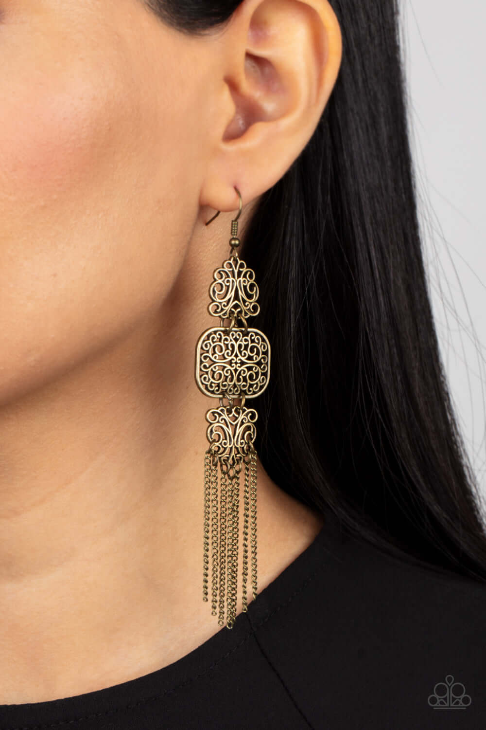Paparazzi Accessories ❋Eastern Elegance - Brass Earrings❋ Flat Rate Ship $4.50❋ - Image #2