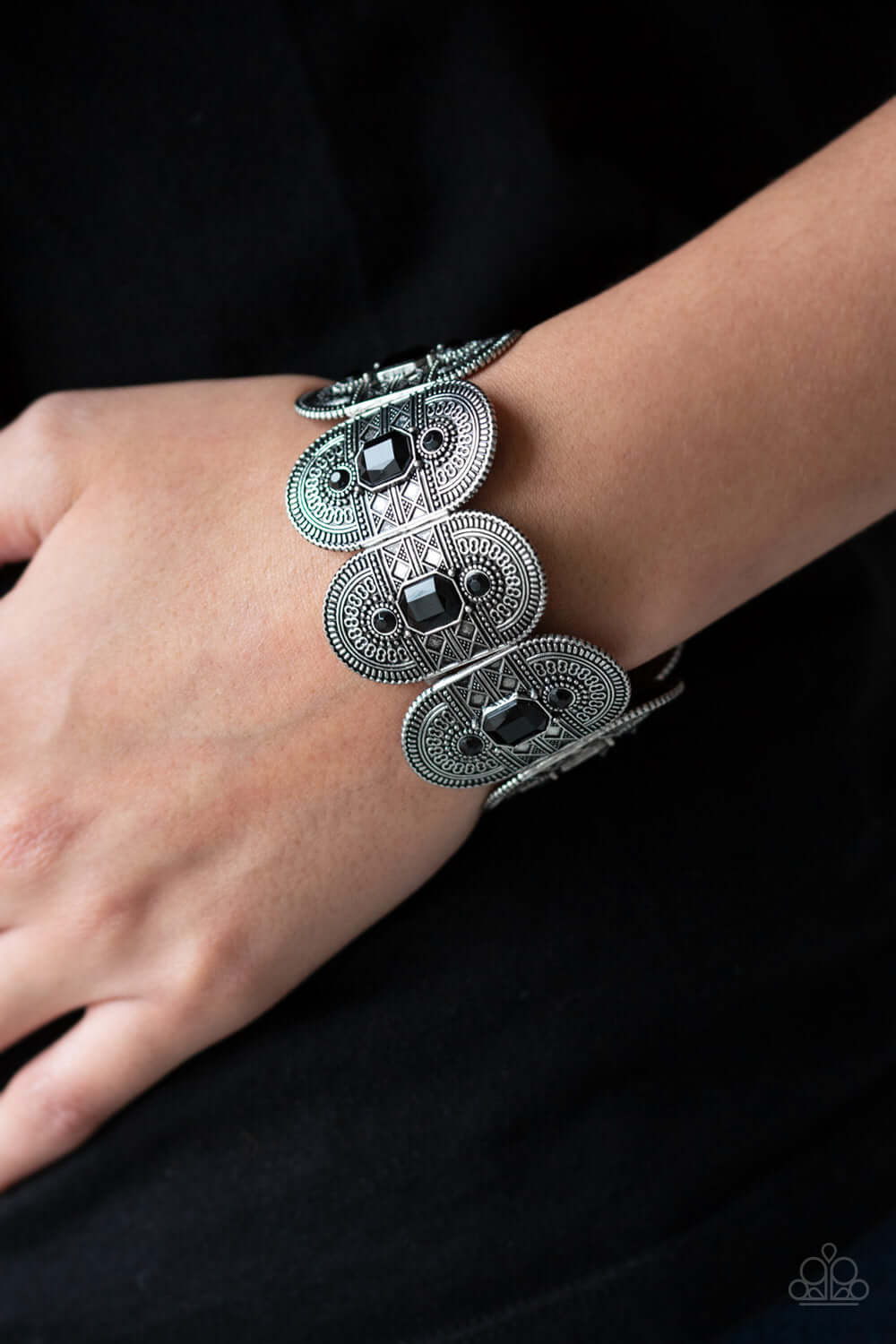 Paparazzi Accessories ✽ Turn Up The TROPICAL Heat - Black Bracelet✽Flat Rate Ship $4.50✽ - Image #2