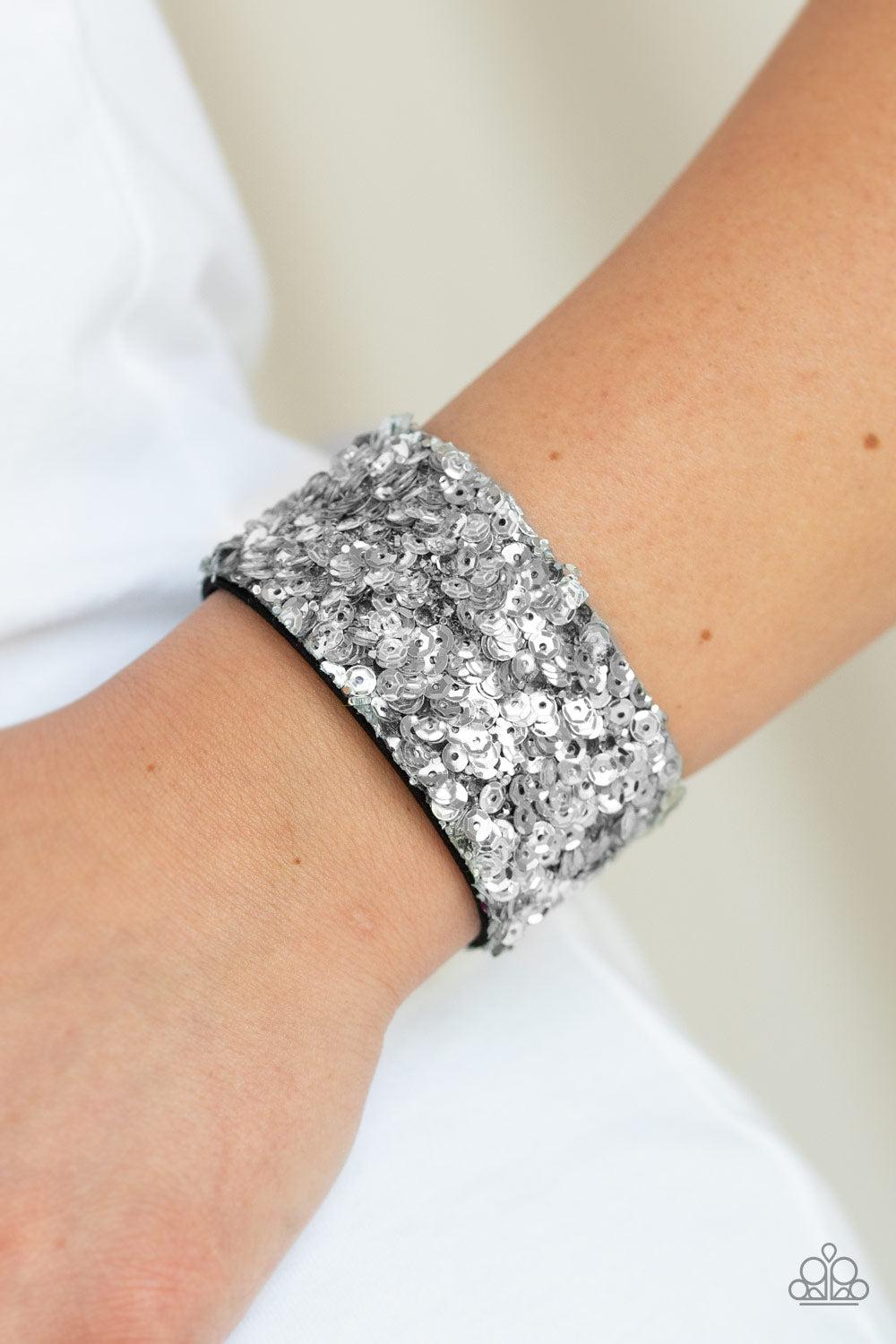 Paparazzi Accessories ✽ Starry Sequins - Silver Bracelet✽Flat Rate Ship $4.50✽ - Image #2