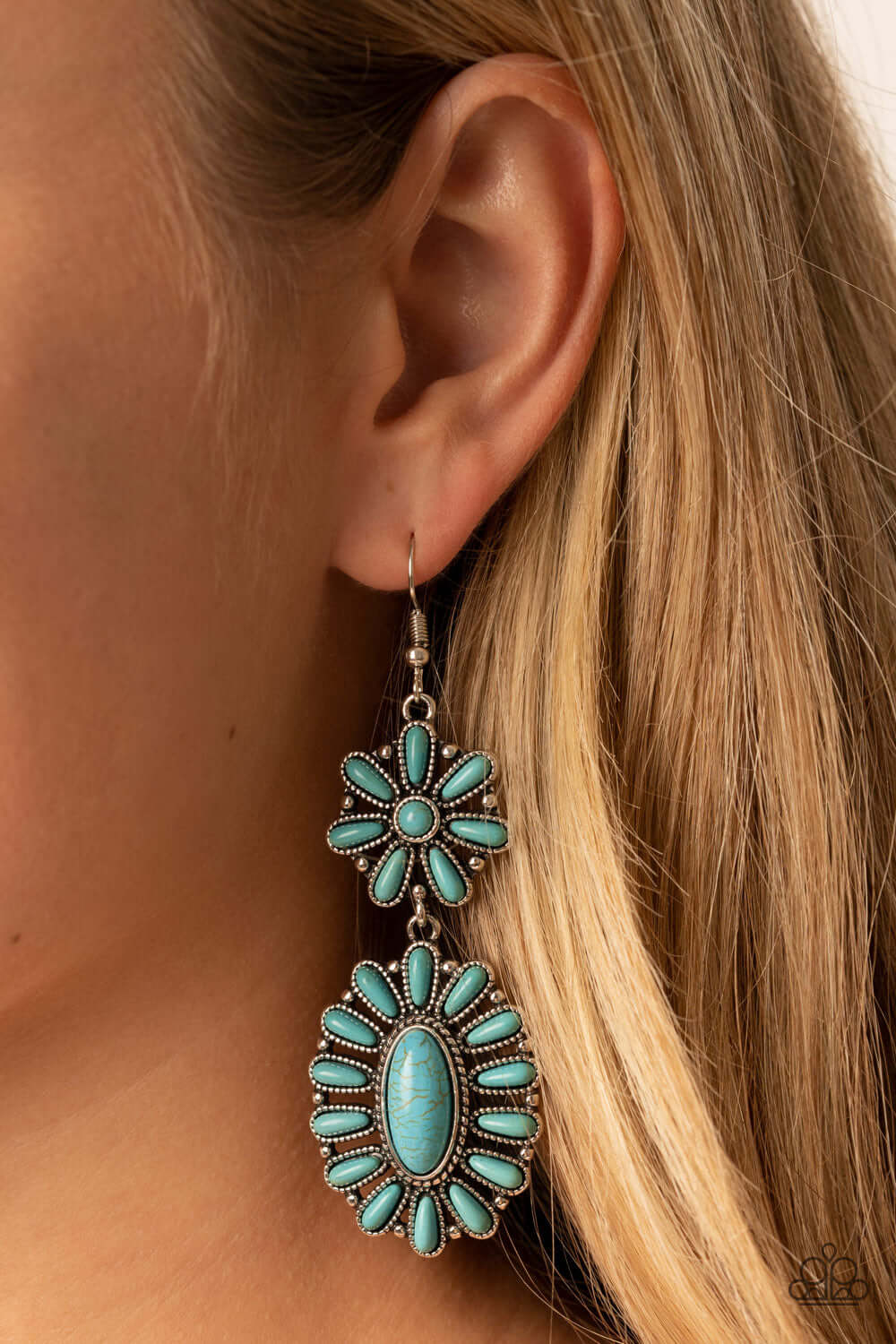 Paparazzi Accessories ❋Richly Rustler - Blue Earrings❋ Flat Rate Ship $4.50❋ - Image #2