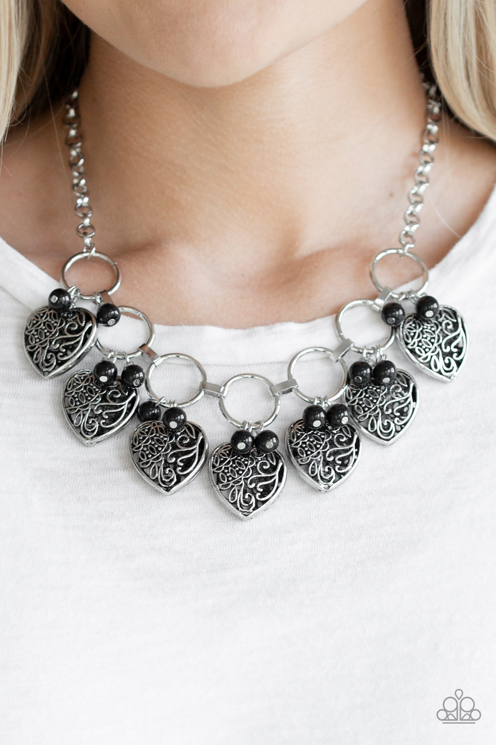 Paparazzi Accessories ✽ Very Valentine - Black Necklace✽Flat Rate Ship $4.50✽