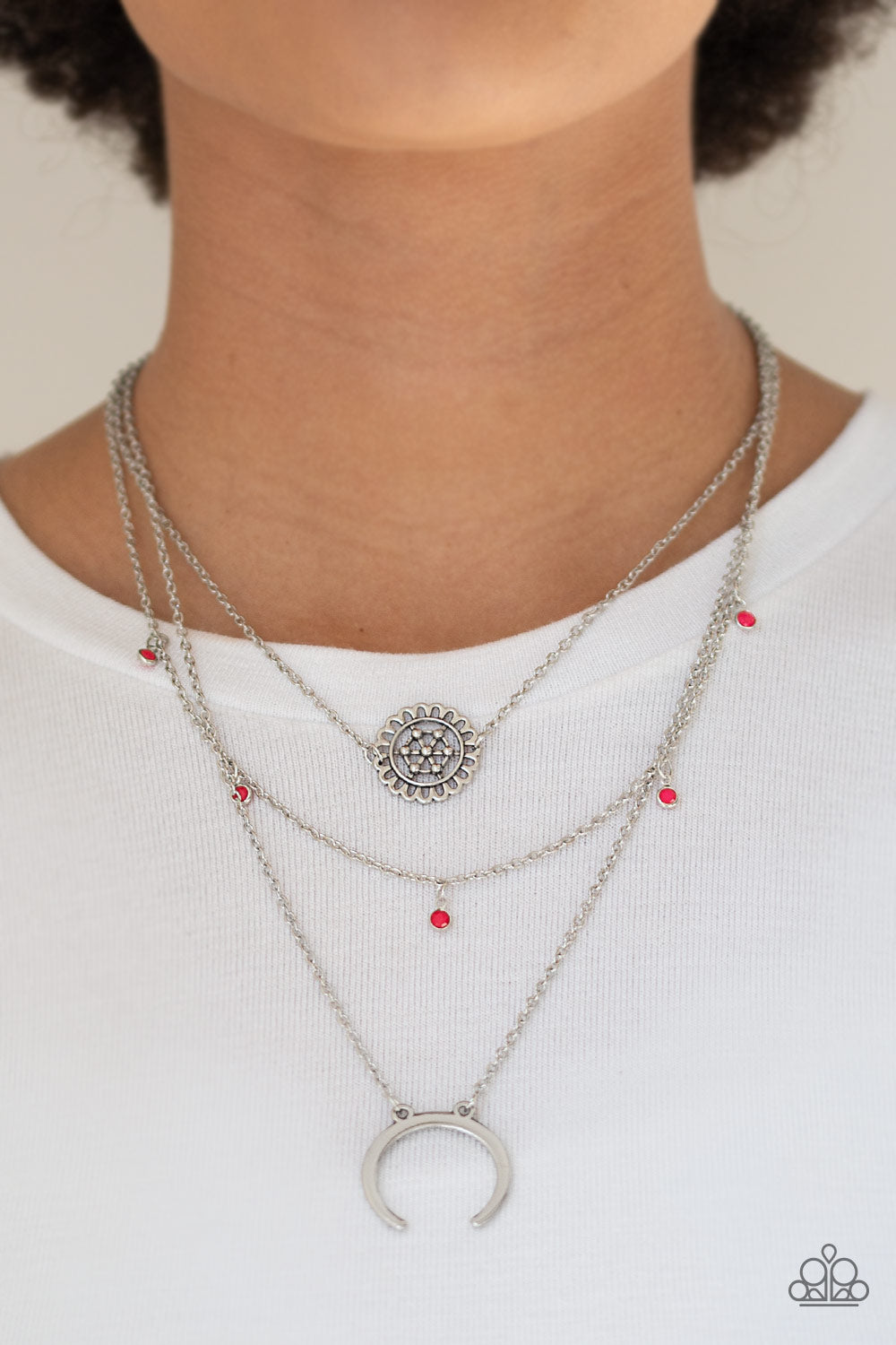 Paparazzi Accessories ✽Lunar Lotus - Pink Necklace✽Flat Rate Ship $4.50✽