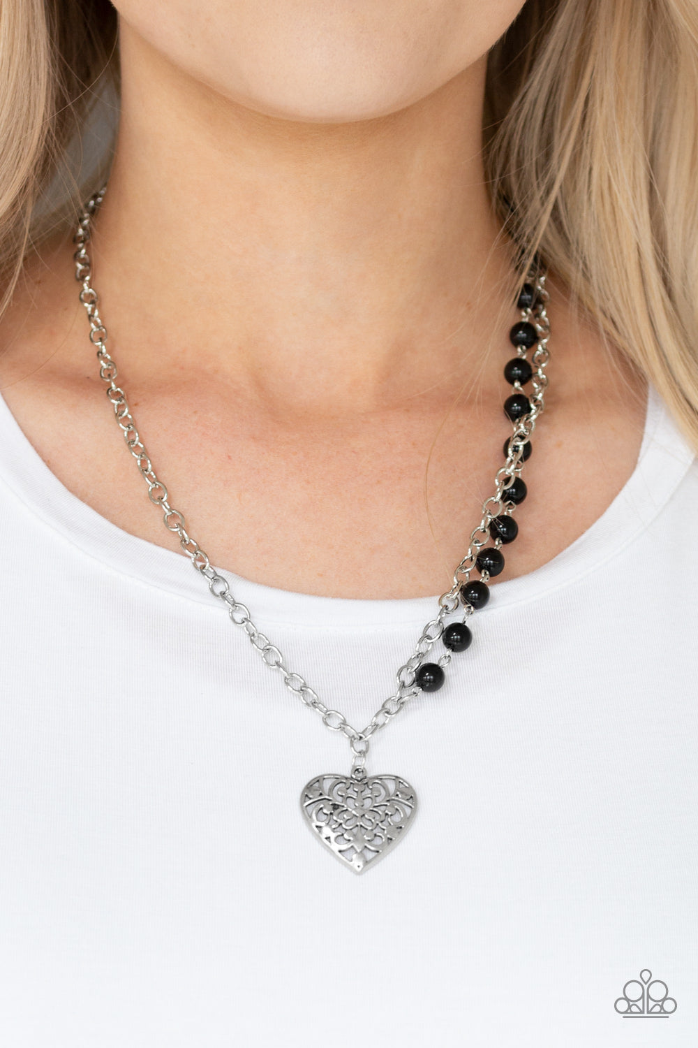 Paparazzi Accessories ✽ Forever In My Heart - Black Necklace✽Flat Rate Ship $4.50✽