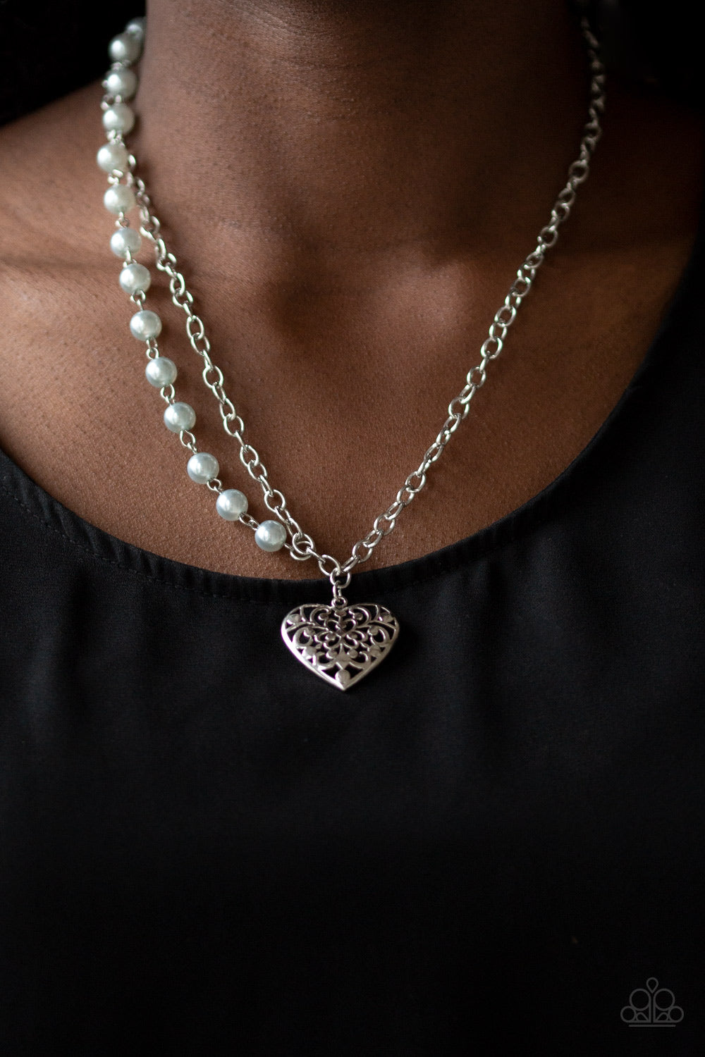 Paparazzi Accessories ✽ Forever In My Heart - Silver Necklace✽Flat Rate Ship $4.50✽