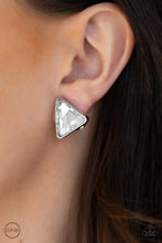 Load image into Gallery viewer, Paparazzi Accessories ✽ Timeless In Triangles - White Clip-On✽Flat Rate Ship $4.50✽
