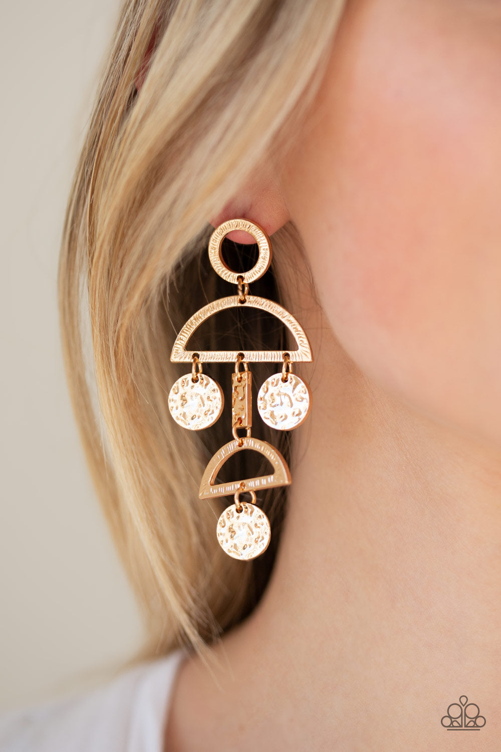 Paparazzi Accessories ✽ Incan Eclipse - Gold Post Earrings✽Flat Rate Ship $4.50✽