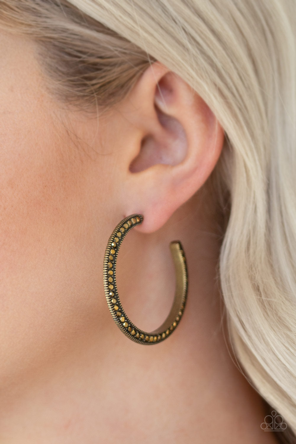 Paparazzi Accessories ✽ Dazzling Diamond-naire - Brass Earrings✽Flat Rate Ship $4.50✽