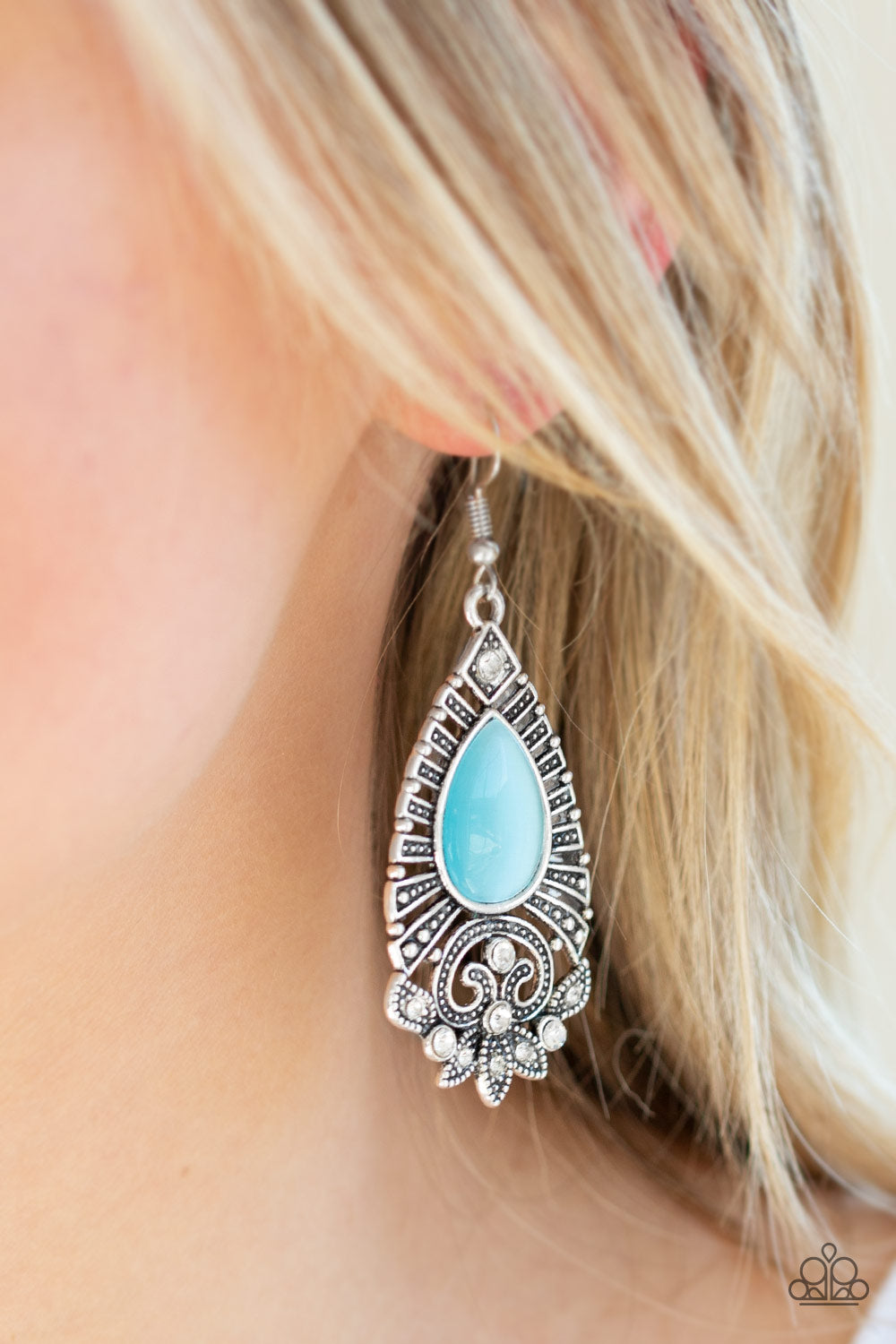 Paparazzi Accessories ✽ Majestically Malibu - Blue Earrings✽Flat Rate Ship $4.50✽