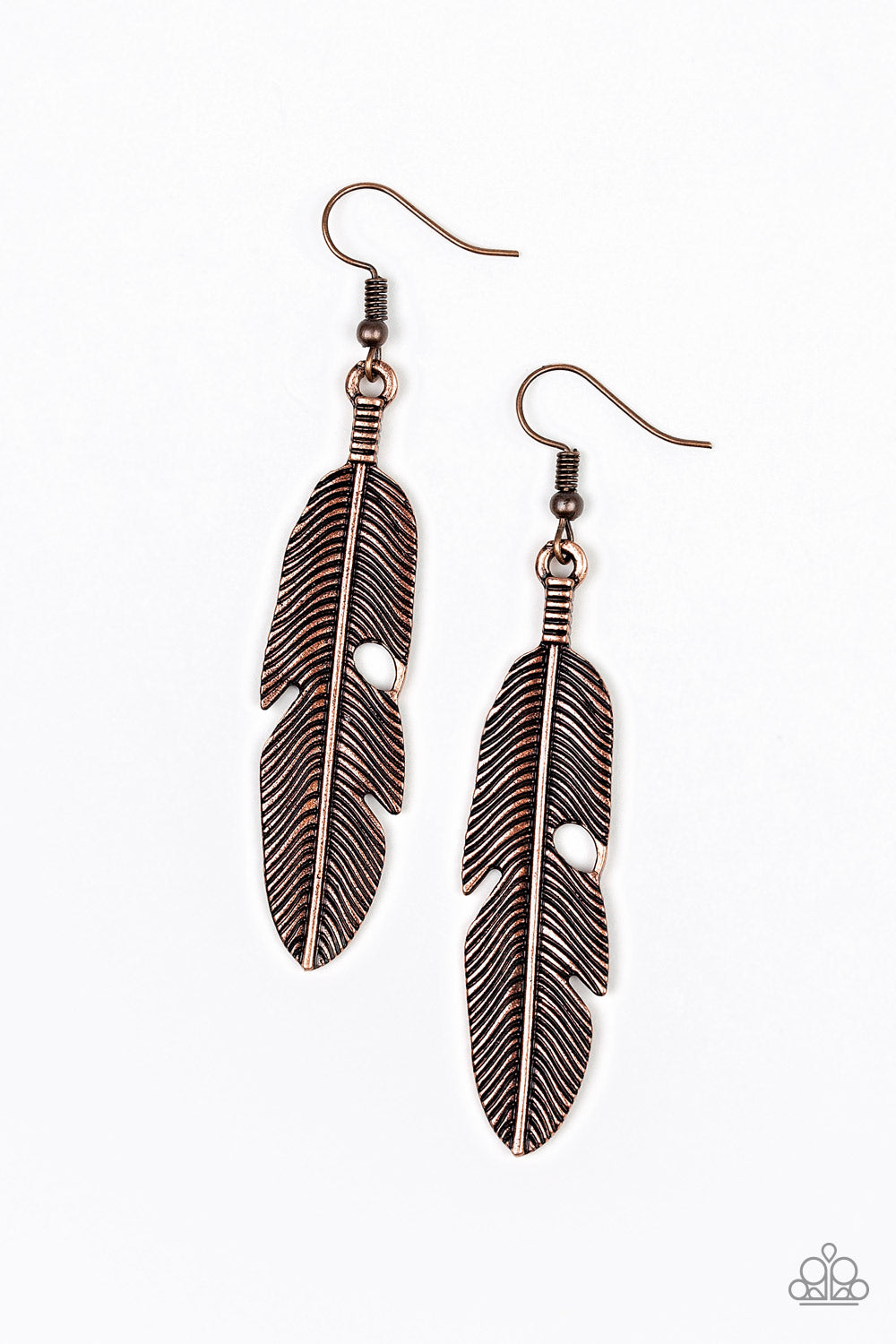 brought✽to✽you✽by✽blingflingbykat✽feathers-quill-fly-copper-earrings✽paparazzi-accessories