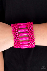 Paparazzi Accessories ✽ Barbados Beach Club - Pink Bracelet✽Flat Rate Ship $4.50✽