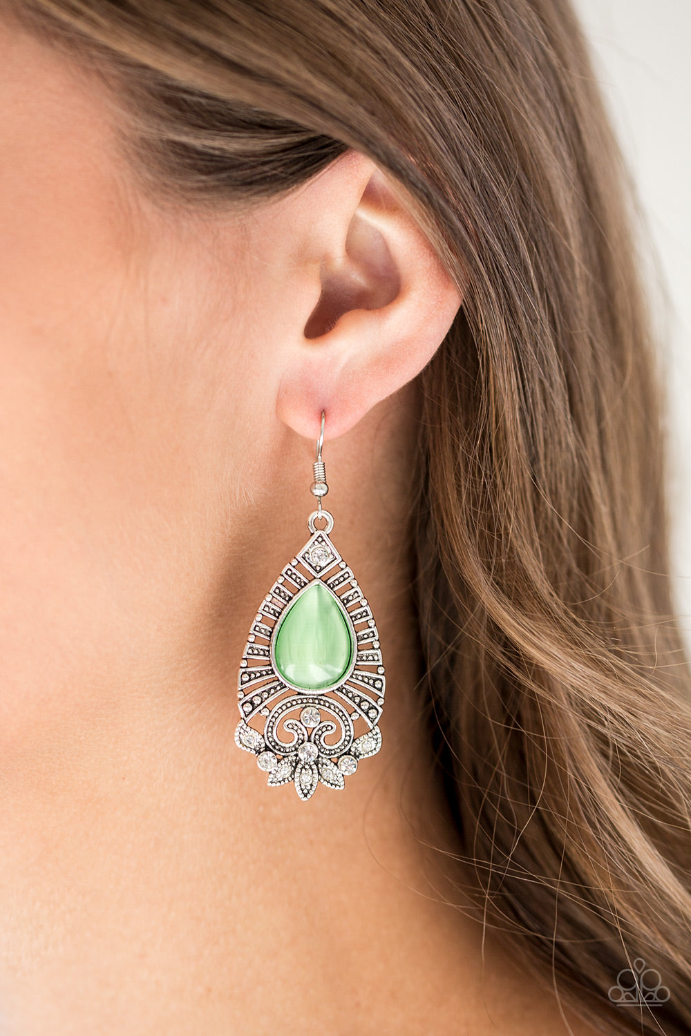 Paparazzi Accessories ✽ Majestically Malibu - Green Earrings✽Flat Rate Ship $4.50✽