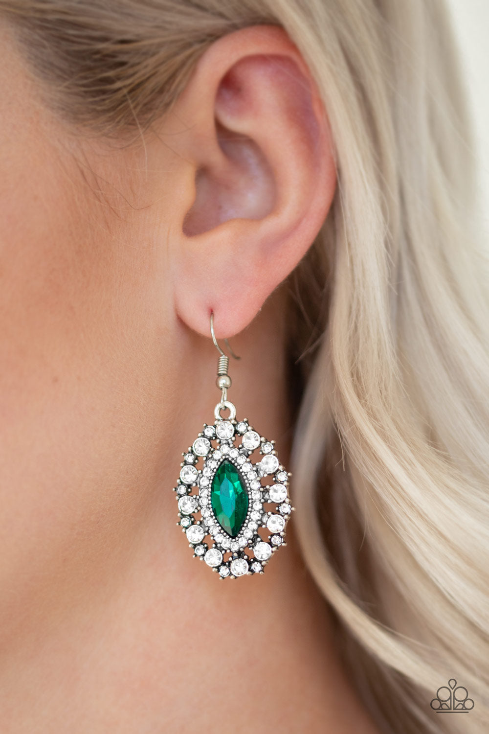 Paparazzi Accessories ✽ Long May She Reign - Green Earrings✽Flat Rate Ship $4.50✽