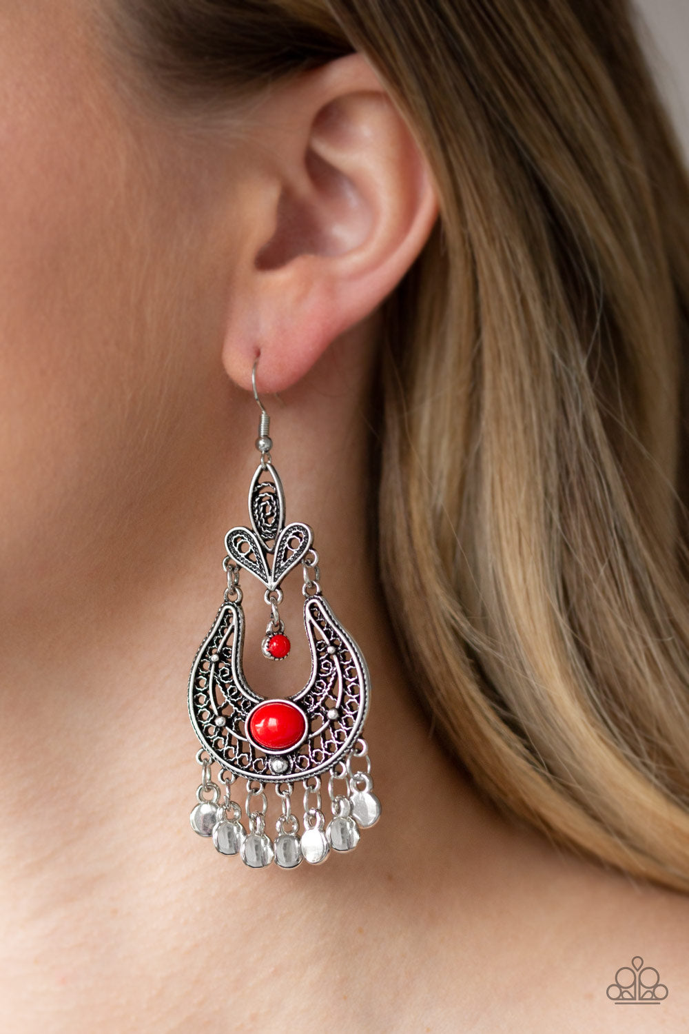 Paparazzi Accessories ✽ Fiesta Flair - Red Earrings✽Flat Rate Ship $4.50✽